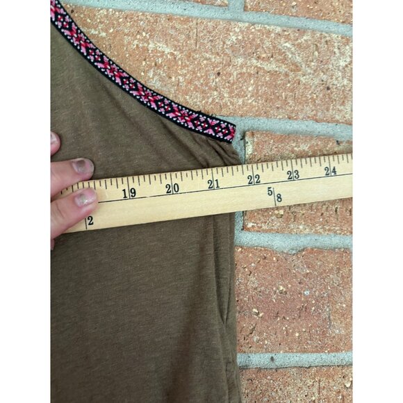 Natural Life Womens Brown Sleeveless Maxi Dress W/ Embroidered Straps - Picture 5 of 6